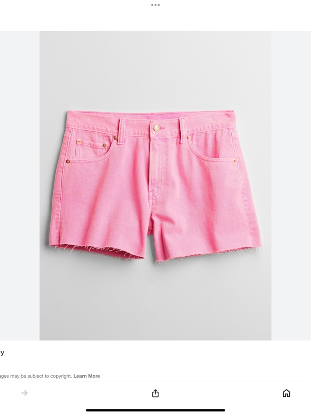 GAP Pink Raw-Hem Denim Shorts